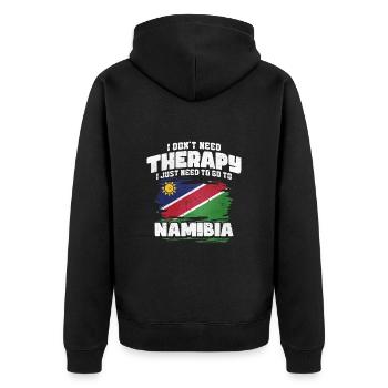 Namibie - Veste à capuche bio Premium Unisexe - noir - Dos - Nico (187cm)