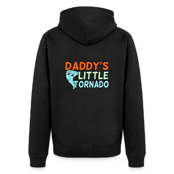 Papas Kleiner Tornado - Unisex Premium Bio Zip Hoodie - Schwarz - Hinten - Nico (187cm)