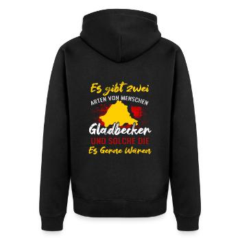 Es Gibt Zwei Arten Von Menschen Gladbecker - Unisex Premium Bio Zip Hoodie - Schwarz - Hinten - Nico (187cm)