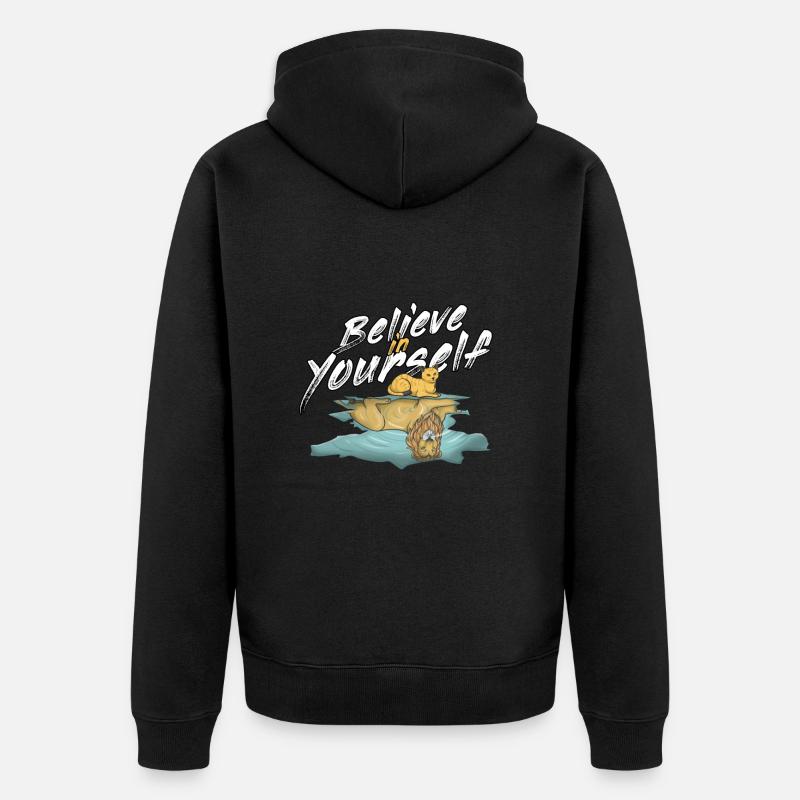 Motivation Lion - Veste à capuche bio Premium Unisexe - noir