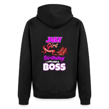 Juillet Anniversaire Drôle Cadeau - Veste à capuche bio Premium Unisexe - noir - Dos - Nico (187cm)