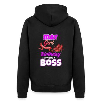Mai Geburtstag Lustiges Geschenk - Unisex Premium Bio Zip Hoodie - Schwarz - Hinten - Nico (187cm)