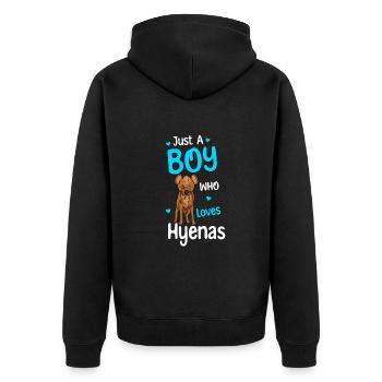 Juste un garçon qui aime les hyènes - Veste à capuche bio Premium Unisexe - noir - Dos - Nico (187cm)
