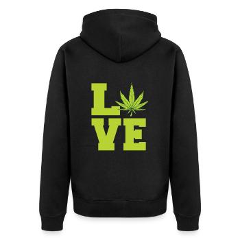 J’adore le cannabis biologique - Veste à capuche bio Premium Unisexe - noir - Dos - Nico (187cm)
