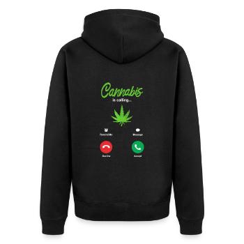Fumer du cannabis - Veste à capuche bio Premium Unisexe - noir - Dos - Nico (187cm)