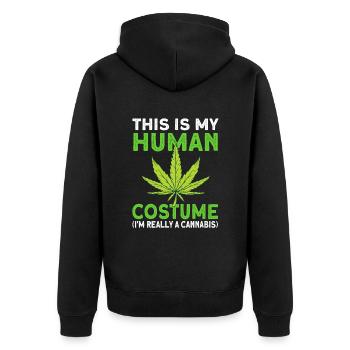 Costume de cannabis - Veste à capuche bio Premium Unisexe - noir - Dos - Nico (187cm)