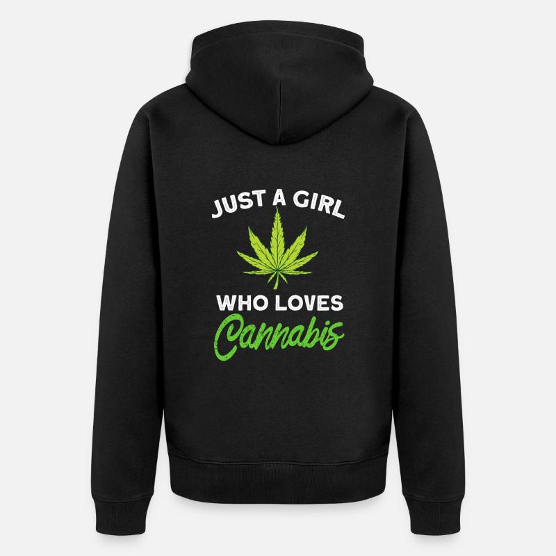 Cannabis mädchen - Unisex Premium Bio Zip Hoodie - Schwarz