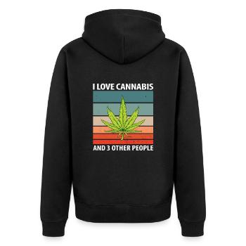 Dear Hemp - Unisex Premium Organic Zip Hoodie - black - Back - Nico (187cm)