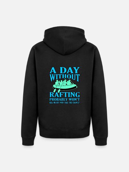 Rafting - Unisex Premium Organic Zip Hoodie - black