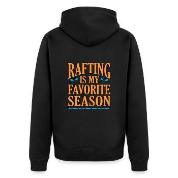 Rafting season - Unisex Premium Organic Zip Hoodie - black - Back - Nico (187cm)