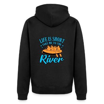 River rafting life - Unisex Premium Organic Zip Hoodie - black - Back - Nico (187cm)