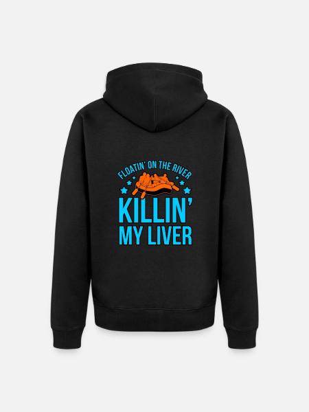 Adventure rafting - Unisex Premium Organic Zip Hoodie - black