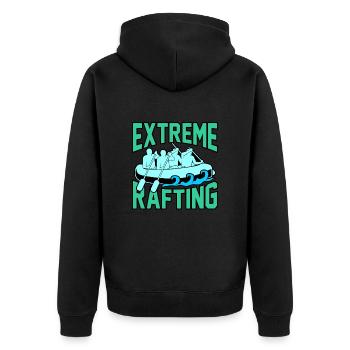 Rafting extrême - Veste à capuche bio Premium Unisexe - noir - Dos - Nico (187cm)