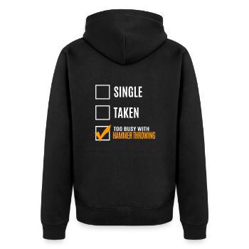 Hammer throw - Unisex Premium Organic Zip Hoodie - black - Back - Nico (187cm)