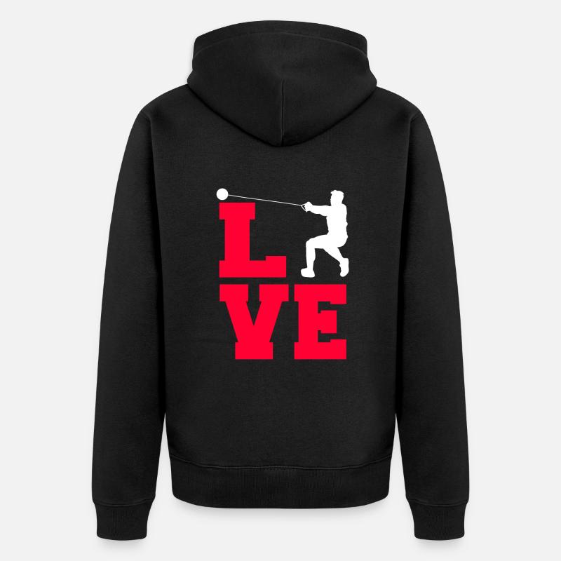Hammerwerfen - Unisex Premium Bio Zip Hoodie - Schwarz