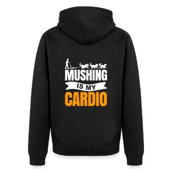 Sled Dog Racing Sled Dog Gift - Unisex Premium Organic Zip Hoodie - black - Back - Nico (187cm)