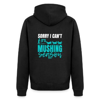 Sled Dog Racing Sled Dog Gift - Unisex Premium Organic Zip Hoodie - black - Back - Nico (187cm)