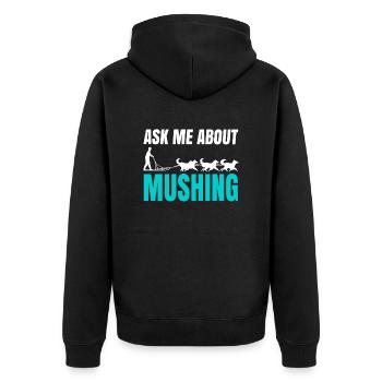 Schlittenhunderennen Schlittenhunde Geschenk - Unisex Premium Bio Zip Hoodie - Schwarz - Hinten - Nico (187cm)