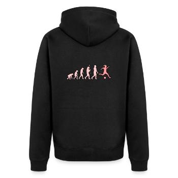 Fußball mädchen herzschlag - Unisex Premium Bio Zip Hoodie - Schwarz - Hinten - Nico (187cm)