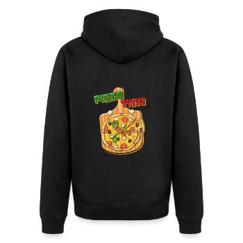 Pizza Maker Macher Pizza Liebe - Unisex Premium Bio Zip Hoodie - Schwarz - Hinten - Nico (187cm)
