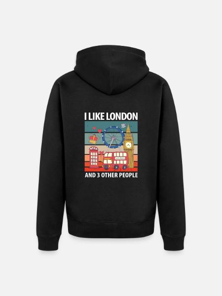 London - Unisex Premium Organic Zip Hoodie - black