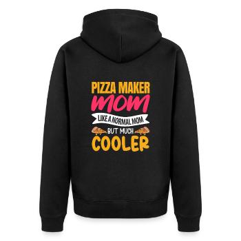 Pizza Maker Pizza Maker Pizza Love - Unisex Premium Organic Zip Hoodie - black - Back - Nico (187cm)