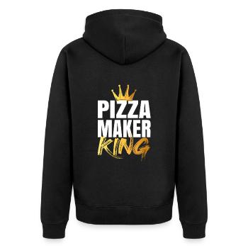 Pizza Maker Macher Pizza Liebe - Unisex Premium Bio Zip Hoodie - Schwarz - Hinten - Nico (187cm)