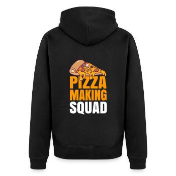 Pizza Maker Macher Pizza Liebe - Unisex Premium Bio Zip Hoodie - Schwarz - Hinten - Nico (187cm)