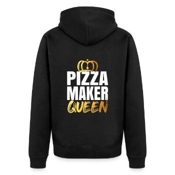 Pizza Maker Pizza Maker Pizza Love - Unisex Premium Organic Zip Hoodie - black - Back - Nico (187cm)