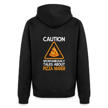Pizza Maker Pizza Maker Pizza Love - Unisex Premium Organic Zip Hoodie - black - Back - Nico (187cm)
