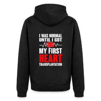 Operation Heart Gift - Unisex Premium Organic Zip Hoodie - black - Back - Nico (187cm)