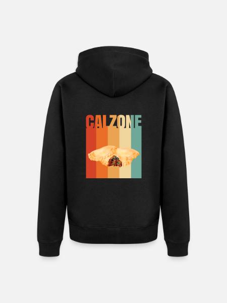 Calzone Pizza Gift - Unisex Premium Organic Zip Hoodie - black