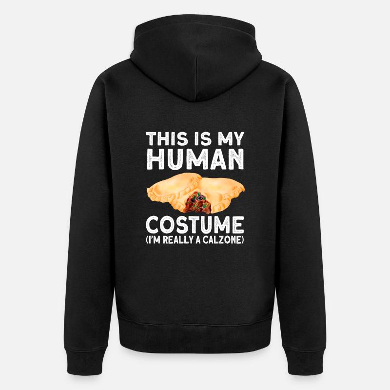 Calzone Pizza Gift - Unisex Premium Organic Zip Hoodie - black