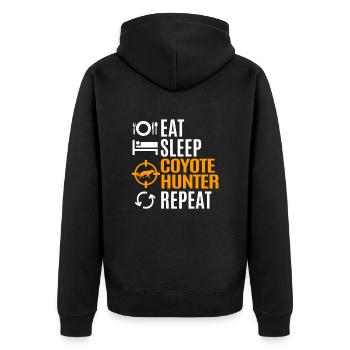 Coyote Hunting Coyote Hunting Gift - Unisex Premium Organic Zip Hoodie - black - Back - Nico (187cm)