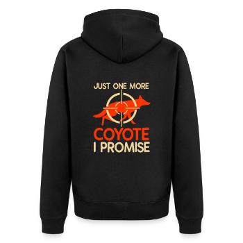 Coyote Hunting Coyote Hunting Gift - Unisex Premium Organic Zip Hoodie - black - Back - Nico (187cm)