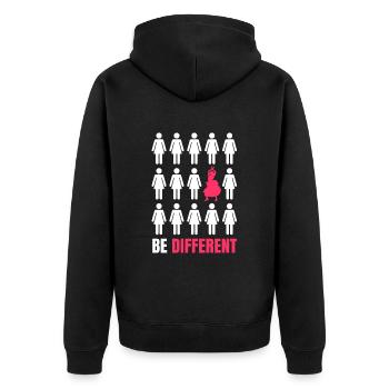 Flamenco - Unisex Premium Bio Zip Hoodie - Schwarz - Hinten - Nico (187cm)