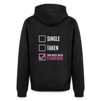 Flamenco - Unisex Premium Bio Zip Hoodie - Schwarz - Hinten - Nico (187cm)