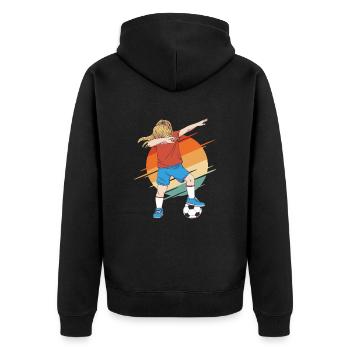 Football féminin - Veste à capuche bio Premium Unisexe - noir - Dos - Nico (187cm)