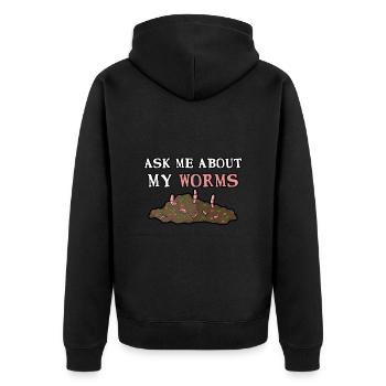 Salmon Lachs Salmondinen Fischen - Unisex Premium Bio Zip Hoodie - Schwarz - Hinten - Nico (187cm)