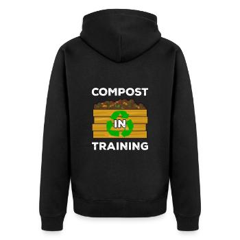 Cadeau vers de compost - Veste à capuche bio Premium Unisexe - noir - Dos - Nico (187cm)