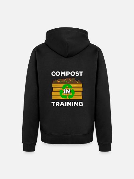 Compost Worms Gift - Unisex Premium Organic Zip Hoodie - black