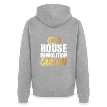 House Destruction Renovation Gift - Unisex Premium Organic Zip Hoodie - heather grey - Back - Nico (187cm)