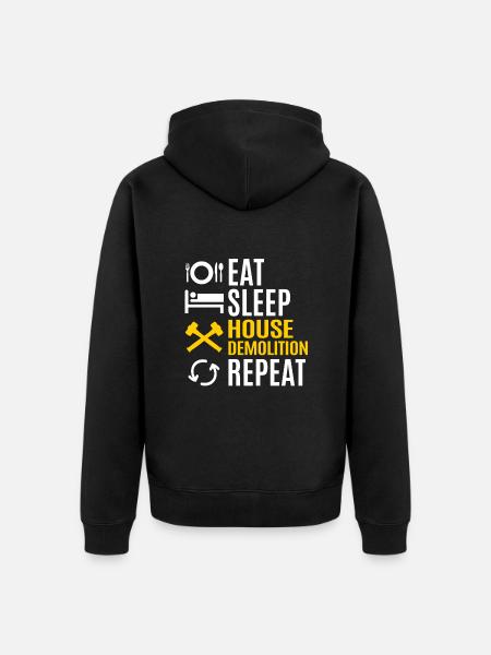 House Destruction Renovation Gift - Unisex Premium Organic Zip Hoodie - black
