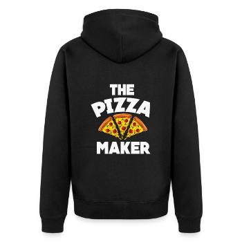Pizza - Unisex Premium Bio Zip Hoodie - Schwarz - Hinten - Nico (187cm)