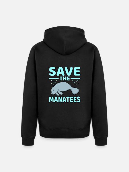 Manatee - Unisex Premium Organic Zip Hoodie - black