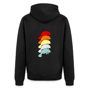 Manatee - Unisex Premium Organic Zip Hoodie - black - Back - Nico (187cm)