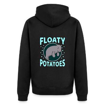 Manatee - Unisex Premium Organic Zip Hoodie - black - Back - Nico (187cm)