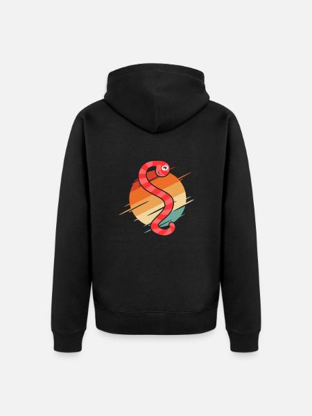 Compost Worms Gift - Unisex Premium Organic Zip Hoodie - black