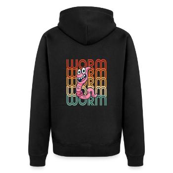 Compost Worms Gift - Unisex Premium Organic Zip Hoodie - black - Back - Nico (187cm)