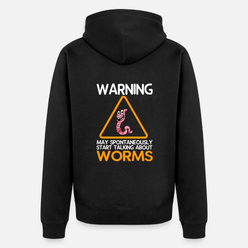 Kompost Würmer Geschenk - Unisex Premium Bio Zip Hoodie - Schwarz